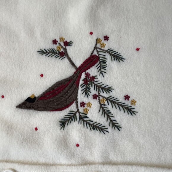 Vintage Womens Fleece Vest feat Embroidered Cardinals Size L Collections Etc. - Picture 3 of 7